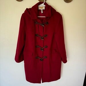 Talbots Red Pea Coat
